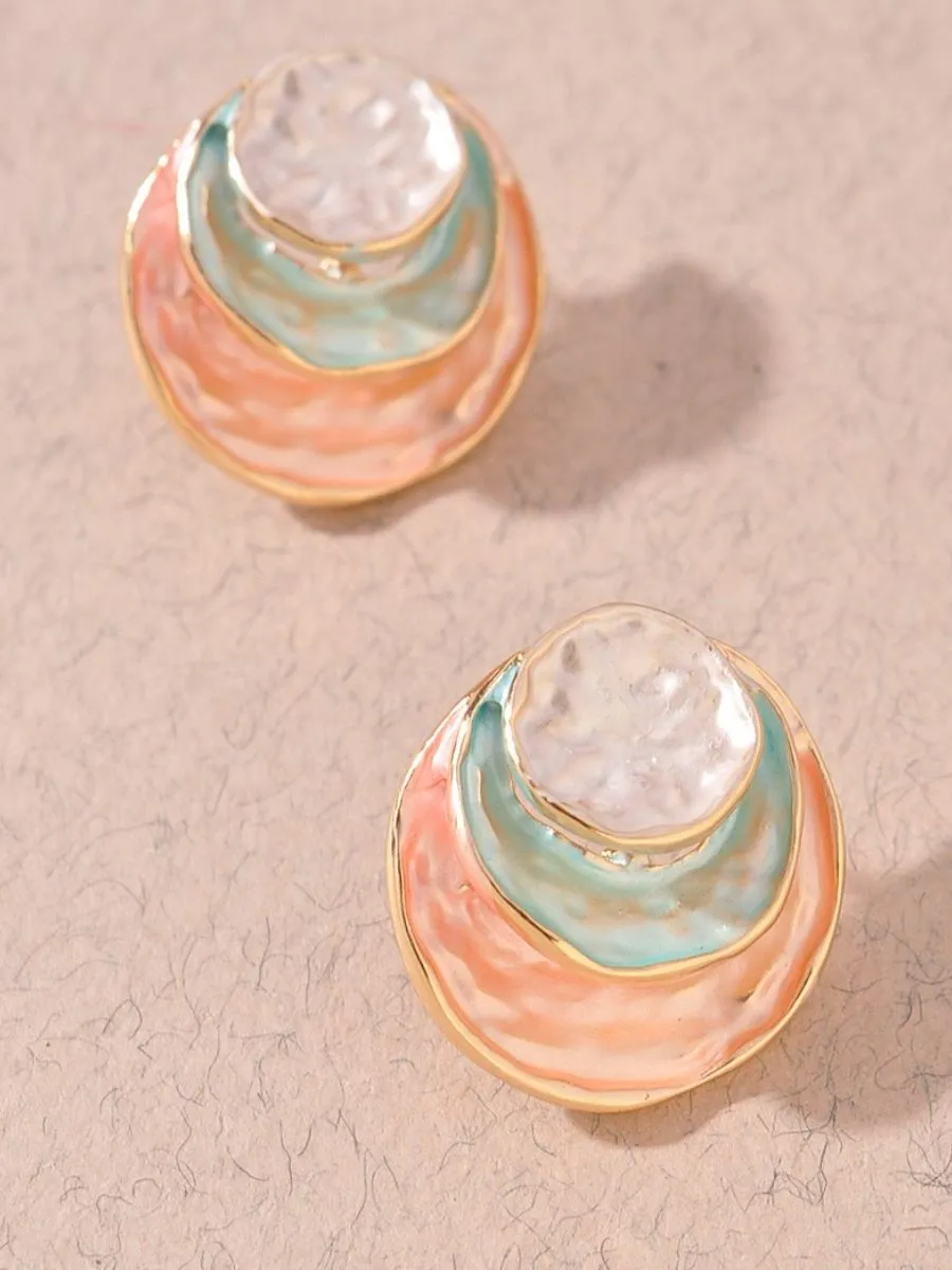 3 Color Circle Earring