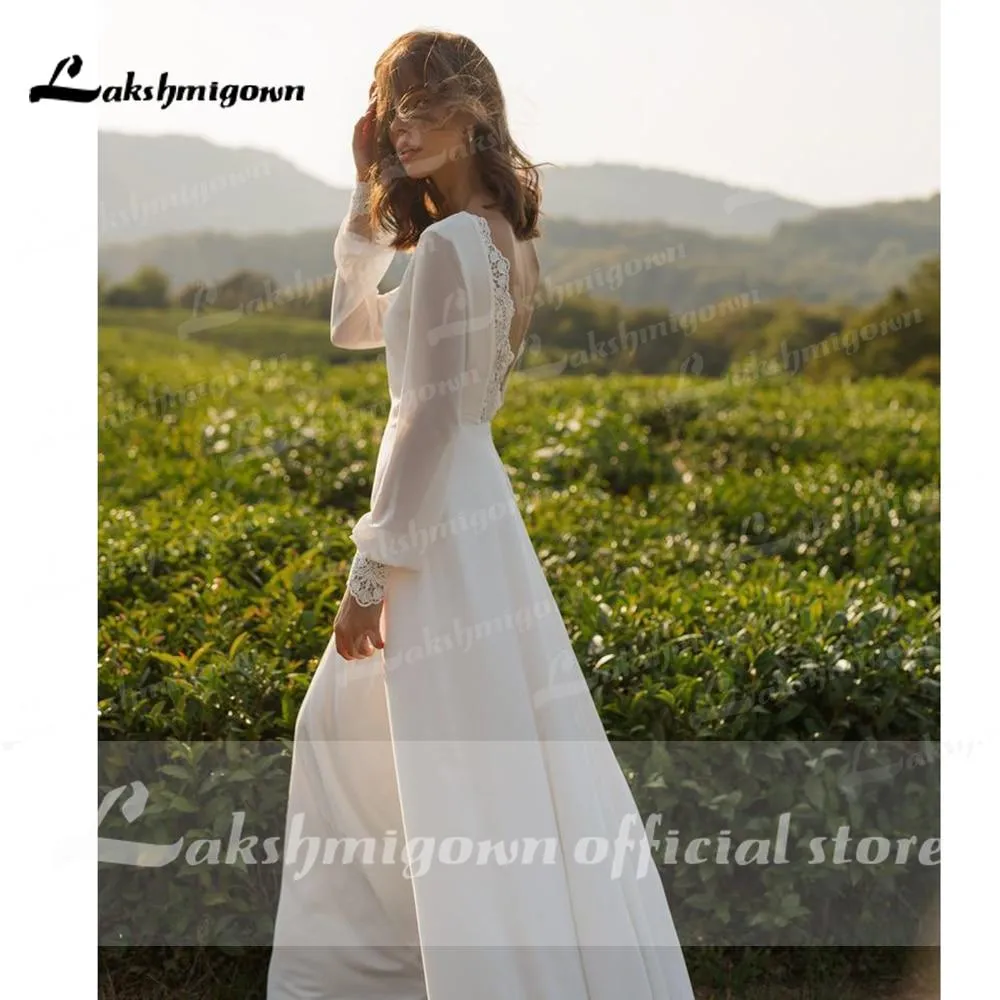 Roycebridal Two Pieces Short Sleeve O Neck Wedding Dresses Elegant